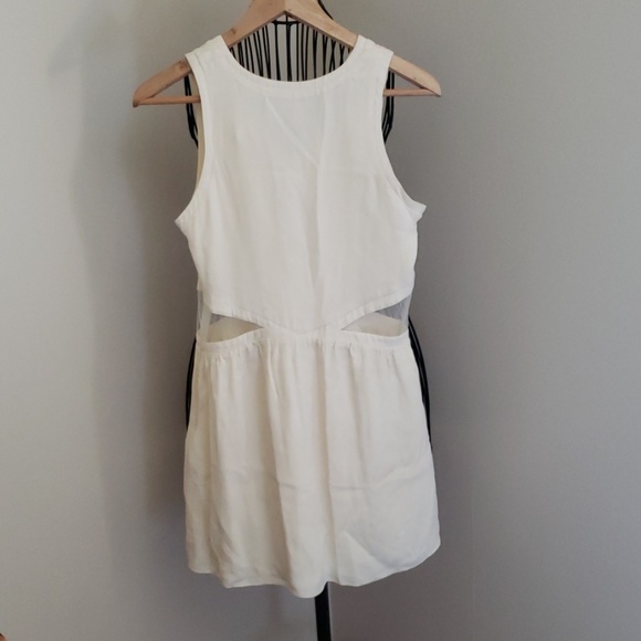 Parker 100% Silk Mini Cream Dress Small - Picture 6 of 6